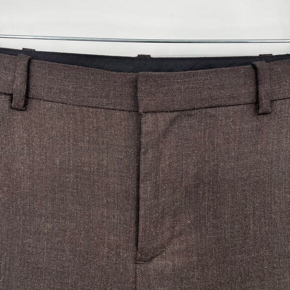 Club Monaco Keri Ivy Flare Leg Trouser Pant Wool Blend Brown Stretch Pocket 4 - Picture 4 of 11